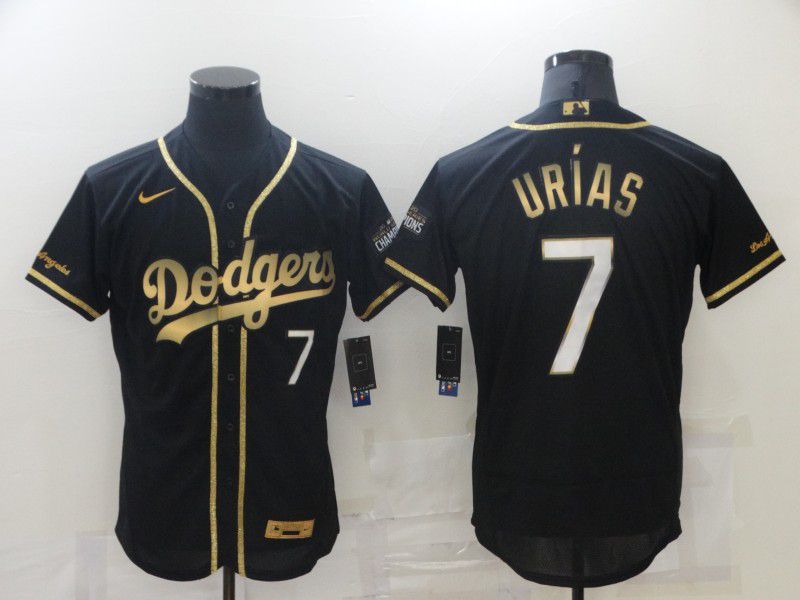 Men Los Angeles Dodgers #7 Urias Black Gold Elite New 2021 Nike MLB Jersey->los angeles dodgers->MLB Jersey